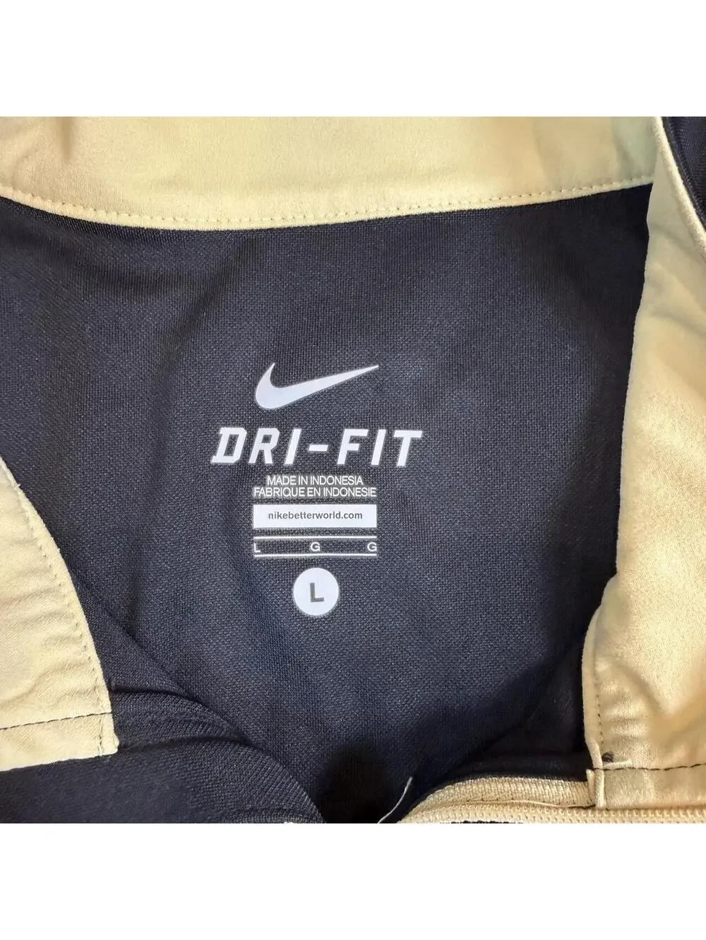 Nike Purdue Boilermakers Dri-Fit Quarter Zip L Yellow Panels